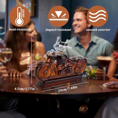 Carafe à whisky en verre JeiibrZui 250 ml - Distributeur de spiritueux transparent avec bec verseur anti-fuite - Verre robuste pour la dégustation de vin et le bar (1/5)