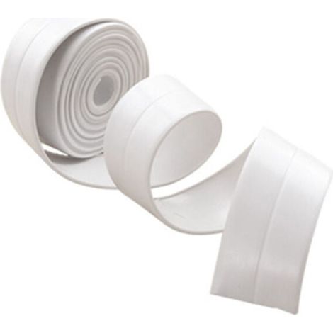 320x3.8CM Bande de douche bande D'étanchéité Joint de douche Salle de bains joint silicone blan Ruban de masquage baignoire PE auto-adhésive cuisine Coin calfeutrage (1/4)