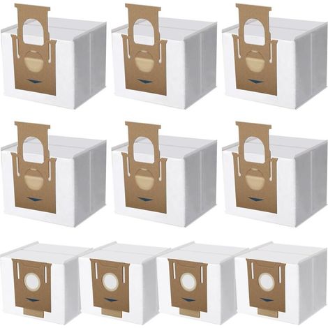 Packung mit 10 Staubsaugerbeuteln, kompatibel mit den Modellen Ecovacs Deebot N8+, N8 Pro+, Ozmo T8, T8 AIVI, T8+, T8 AIVI+, T8 MAX, T9+, DX93, DDX96 und Yeedi Vac Station. (1/5)