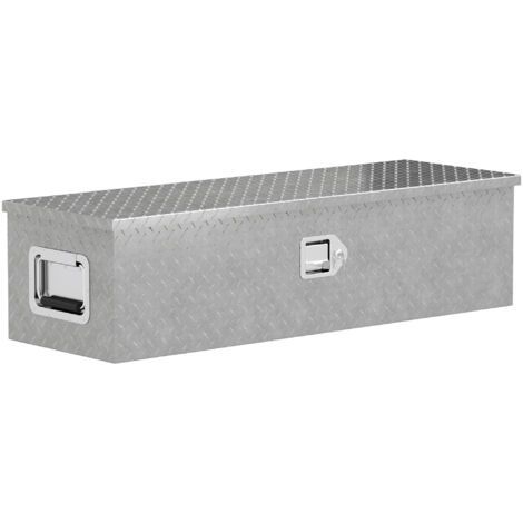 royaluxe -Coffre de rangement robuste en aluminium avec poignées latérales, serrure et clés, boîte à outils, 99 x 33 x 25,5 cm (1/5)