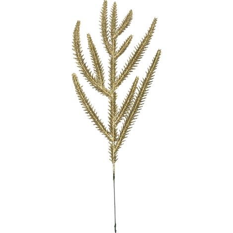 Branches De Pin Dorées Poudrées, Feuilles Et Fleurs Artificielles Pour Décoration De Noël, Guirlande Et Couronne Lumineuse Or Clair 37X14 CM-KZQ (1/4)