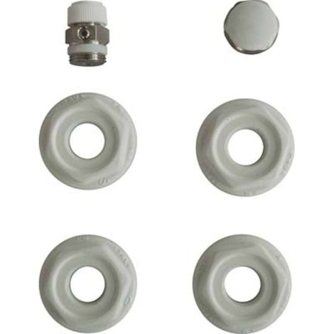KIT MONTAGGIO RADIATORE - 4 RIDUZIONI + TAPPO + VALVOLA SFIATO - 1 pezzo