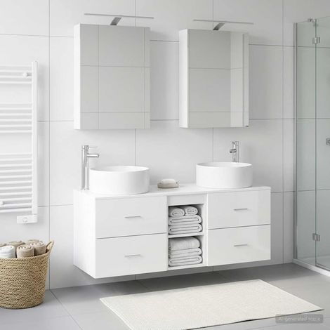 vidaXL Juego de muebles de baño 5 uds. Blanco (1/5)