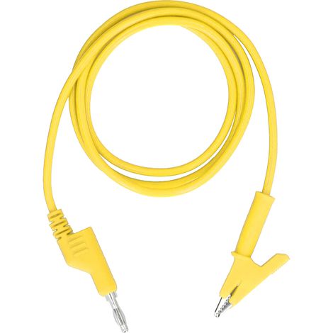 Câble de Test Électrique avec Pinces Crocodiles et Connecteurs Banane 4mm Jaune pour Multimètre J.70035‑1 (1/5)