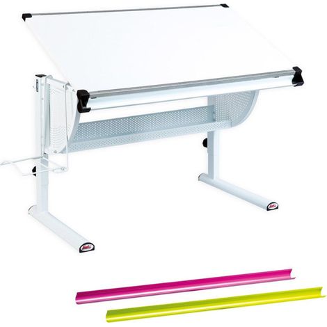 Bureau Multifonctions Enfant "Mathis" 118cm Blanc (1/5)