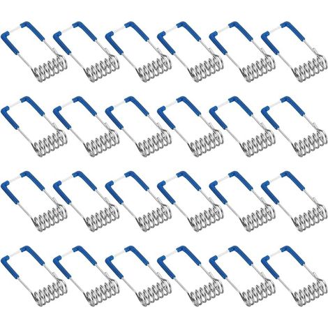 36x15mm Plafonnier Ressort Pinces, 24 Paquet Émettant Diode Encastré Eclairage Accessoires Sécurisation Pinces pour Plafond Lampe, Bleu (1/5)