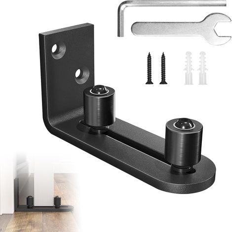 1PCS Guide de sol, Acier au carbone, Réglable, Porte coulissante, Noir, Armoire, Salle de bain (1/5)