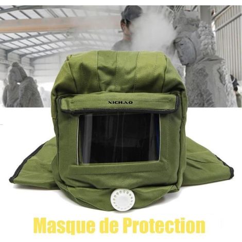 XICHAO - Masque Protection Lentille sablage Capuche capuchon anti Vent/SandBlaster outils de la poussière de protection Masque (1/4)
