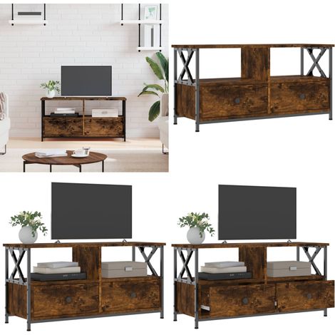 TV-Schrank Sonoma-Eiche 90x33x45 cm Holzwerkstoff & Eisen - Holzwerkstoff - Eisen (1/5)