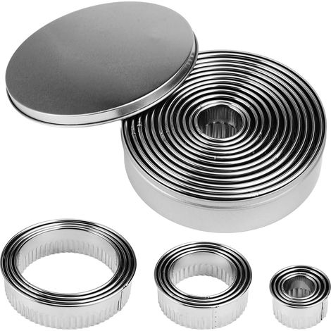 12 Pièces Emporte-pièce Rond, Acier Inoxydable, 12 Diamètres, Pour Pâtisserie, Biscuits, Gâteaux