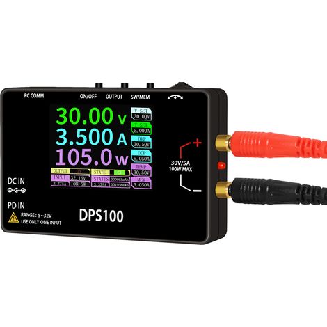 Alimentation électrique 100 W 30 V 5 A, numérique portable, réglable, protection multiple, onde basse température, haute efficacité avec écran couleur 2,4 pouces (1/5)
