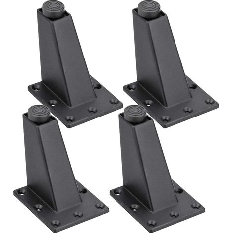 4 Pcs Noir Pieds Réglables de Meubles, Pieds Hypoténuse de Meubles en Alliage d'Aluminium, Pieds Meubles Triangulaires Pour Table Armoires Cuisine Canapé (1/5)