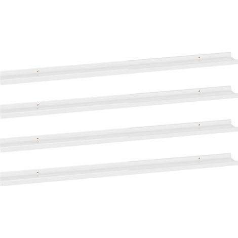 Étagères murales 4 pcs,Étagère flottante Blanc brillant 115x9x3 cm CFW18806 (1/5)