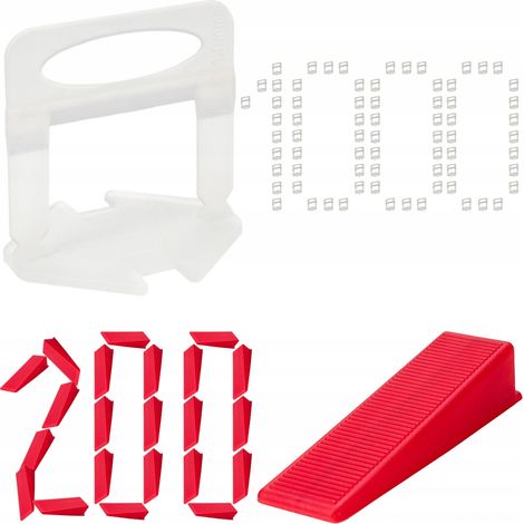 Système de nivellement de carreaux 1000 clips 200 coins joint 1mm X-level (1/5)