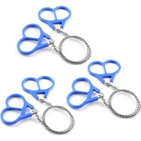 Kit de scie à fil en acier inoxydable (lot de 3), scie d'urgence, scie à fil pour le camping, mini scie de randonnée (poignée en plastique) (1/5)