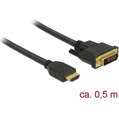 DELOCK HDMI zu DVI 24+1 Kabel bidirektional 0.5 m (1/2)