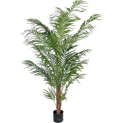 Palmier Areca artificiel H 180 cm sur tronc en pot - dimhaut: H 180 cm - couleur: Vert