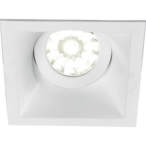 Spot DECO GU10 carré 1 tête orientable, blanc mat IP20 - EUROPOLE - 26851 (1/4)