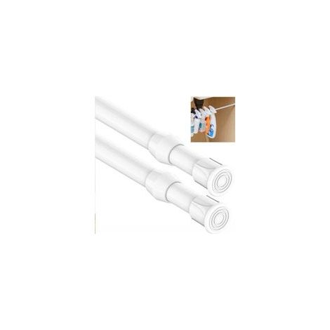 Lot de 2 tringles à rideaux rétractables, sans perçage, tringles rétractables pour portes et fenêtres cuisine salle de bain chambre (40-70 cm, blanc) (1/4)