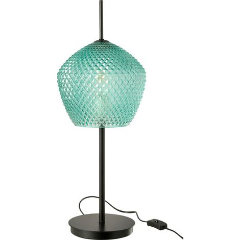 Lampe à Poser en Verre Design "Jenna" 60cm Bleu