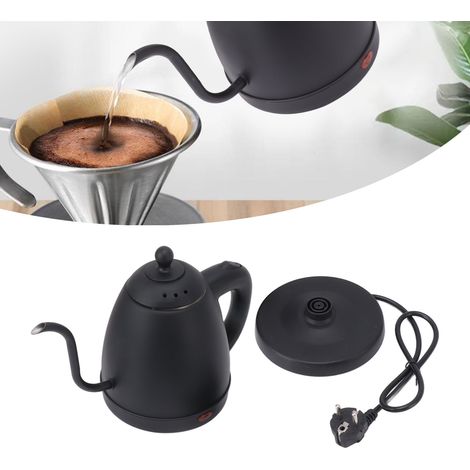 Bouilloire électrique à filtre en acier inoxydable de 1,2 L, cafetière à col de cygne (1/5)