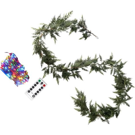 Guirlande De Noël avec Lumières,Verdure de Cèdre avec (1/5)