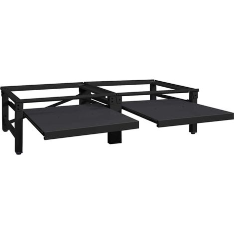 Socle pour Machine à Laver 2 pcs Noir 124,5 x 61,5 x 32,5 cm (1/5)