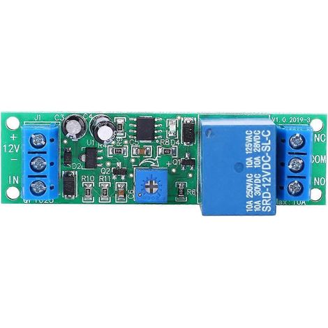 Module de relais temporisé, interrupteur temporisé avec alimentation, protection contre l'inversion de polarité, connexions électriques