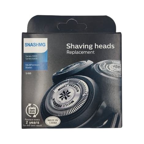 Têtes de rasoir Philips SH50/50, compatibles avec les rasoirs des séries 5000 et 6000, performances optimales, auto-affûtantes, 3 lames, modèle SH50/50, de rechange (1/5)