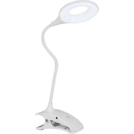 Lampe de bureau à pince rechargeable, LED à intensité variable, flexible et flexible, idéale pour la lecture, le bureau (1/5)
