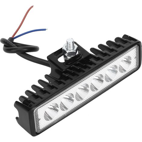 Bande lumineuse de travail/feu de jour à 6 LED 12V 18W pour modification de véhicule, IP67, noir. (1/5)