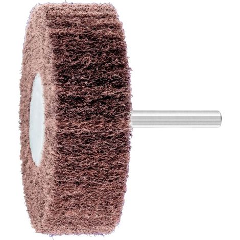 Meule sur Tige Non-Tissee PFERD POLINOX PNL - Grain 180 - D.80x25mm Tige D.6mm - Ponçage Fin Metal Inox Bois - Boite de 10 (1/3)
