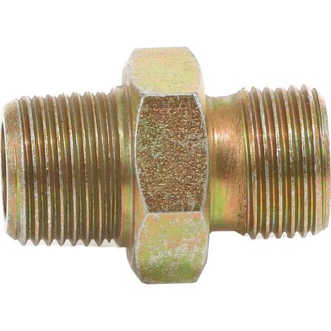 ELMAG HD-Doppelnippel Stahl verzinkt, AG 3/8 x AG 3/8, bis 400 bar, 1 x mit 60° Universaldichtkegel (1/2)