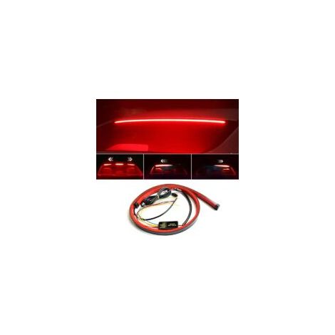 Adecuado para luces traseras rojas de maletero, luces de freno, luces traseras LED de montaje alto, intermitentes y tiras de luces de circulación diurna: 100 cm, tres modos.