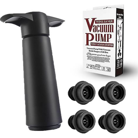 La pompe à vin est fournie avec 4 bouchons de bouteille réutilisables en silicone de qualité alimentaire, compatibles avec toutes les bouteilles de vin standard.-AquaForge