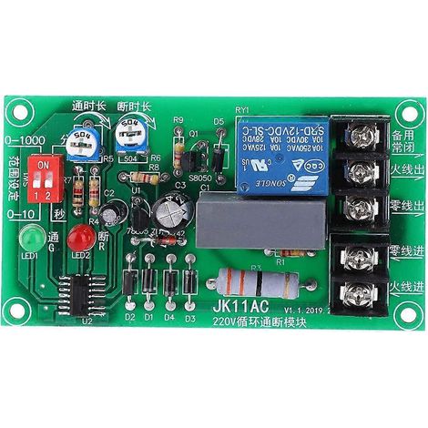 Endlos-Zyklus-Relaismodul EIN/AUS-Relais AC 100-250V Einstellbares Verzögerungstimer-Modul