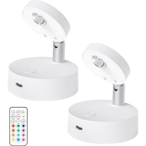 Projecteur télécommandé 13 couleurs, veilleuse magnétique LED rechargeable en forme d'œil de chat, lampe de chevet murale RGB (1/5)