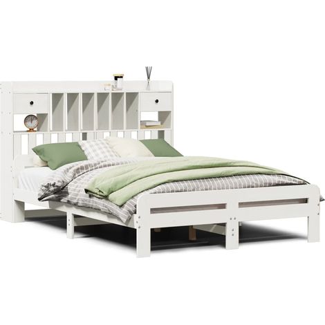 Maison Exclusive - Letto Libreria senza Materasso Bianco 150x200 cm Legno di Pino