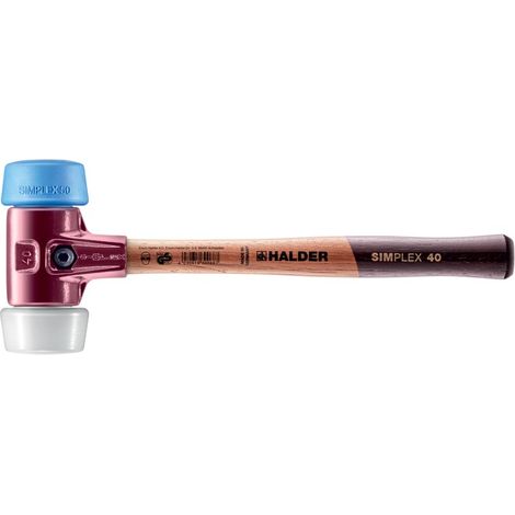 HALDER SIMPLEX Schonhammer Ø 50:40 mm TPE-soft blau / Superplastik weiß (1/5)