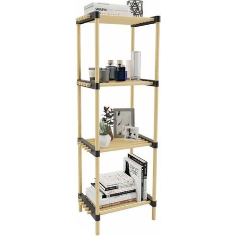 Scaffale in Legno Modulare con 4 Ripiani 107 x 40 x 28 cm (1/2)