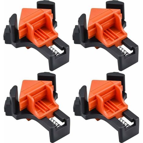 ALLIANDIS90 Degrés à Angle Droit Pince, Pinces à Angle Droit pour Travail du Bois, Menuiserie Clip de Serrage à Angle Droit, Fixation Rapide du Cadre de Photo Colliers de Coin 4pcs (1/5)