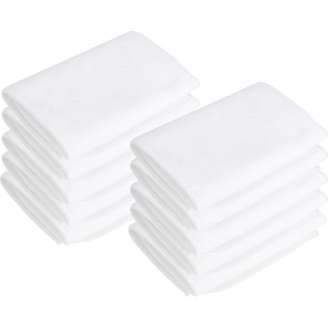 Lot de 10 serviettes de sport carrées en microfibre blanche (30 x 30 cm) pour le yoga et le fitness. (1/5)