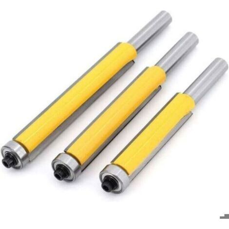 3Pcs Fraise à Copier, 8mm Tige Outils de Fraisage de Menuiserie Bricolage de Coupe avec Roulement Supérieur, Fraise à Bois Femeo (1/4)