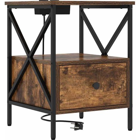 Maison Exclusive - Nachttisch Geräucherte Eiche 41,5 x 40,5 x 55