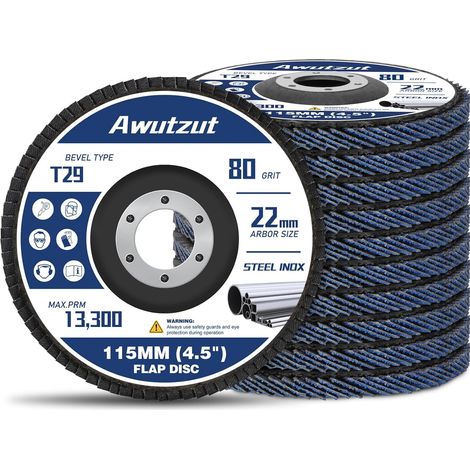 Flap Disc 115MM Grit 80 for Angle Grinder Abrasive Grinder 10PCS (1/5)