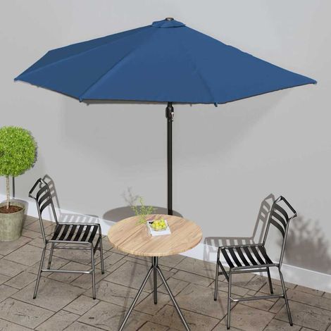Parasol de balcon - Parasol de Jardin Parasol droit avec mât en aluminium Bleu 300x150x253cm Demi BV342707 - BonneVie (1/5)