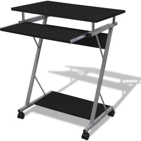Computertisch Computerwagen PC Tisch Bürotisch Laptop Rollen schwarz