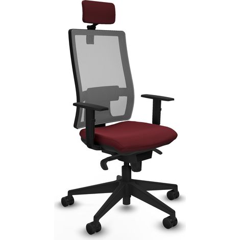 Sedia da ufficio piqueras y crespo Horna grigio mesh similpelle