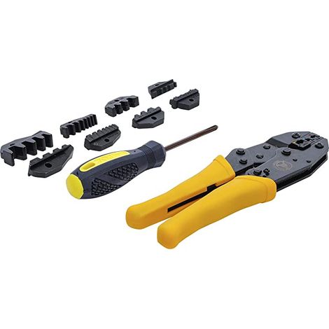 Pince a sertir 5 en 1 pour cosses isolees et non isolees 5 jeu de machoires (1/3)