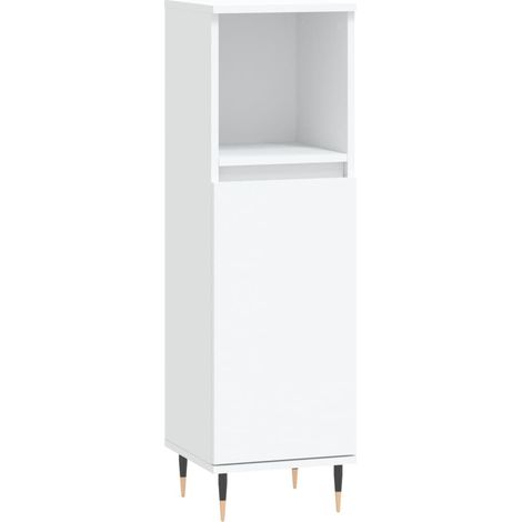 Armoire de salle de bain blanc 30x30x100 bois d'ingénierie (1/5)